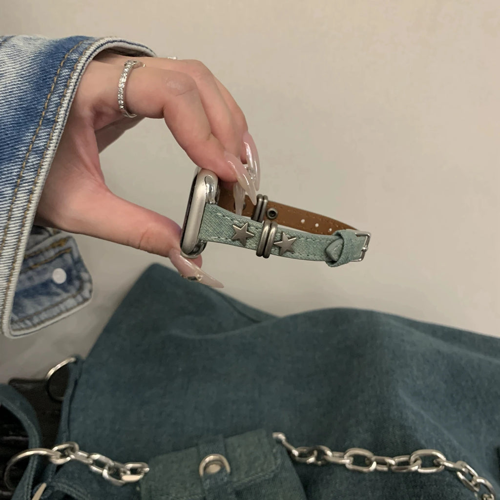 Thin Leather Loop For Apple Watch band Correa For Women Series 11 10 9 8 7 6 5 4 3 2 1 band for Apple Watch