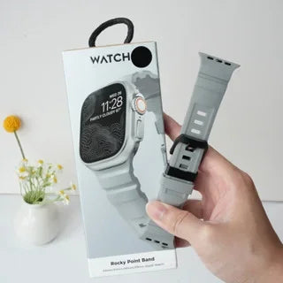 Luxury Silicone band for Apple Watch 46mm Series 10 Ultra 2 49mm 45mm Breathable Sport band for 44mm 42mm Series 9 8 7 6 5 4 3 2 1 SE