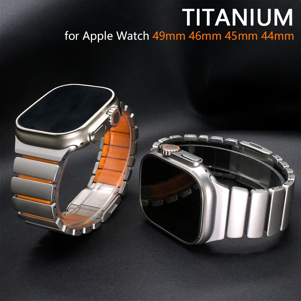 Titanium band for Apple Watch Ultra 3 2 band 49mm Series 11 10 46mm Magnetic band for Apple Watch 9 8 7 6 5 4 SE 3 44mm 45mm