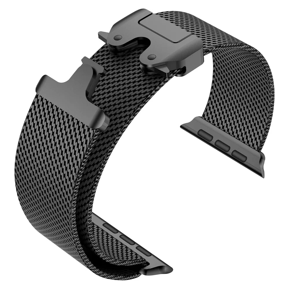 Titanium Official 1:1band For Apple Watch Ultra band 49mm S10 46mm 42mm 45mm 44mm Milanese band Apple Watch 10 9 8 7 6 5 SE 4 3