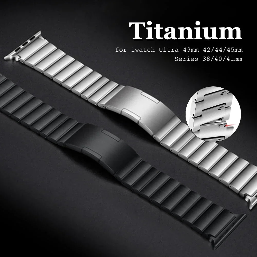 Titanium Link band for Apple Watch Ultra 3 2 49mm 41mm 42mm 44mm 46mm 40mm band for Apple Watch Series 11 10 9 8 7 6 5 4 SE Wristband