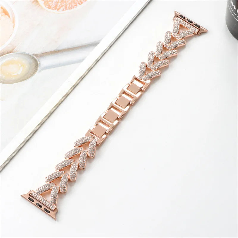 Diamond metal band for Apple Watch 10 band 46mm 42mm 41mm 44mm 49mm 45mm 40mm Women Belt band Apple Watch Series 9 8 7 SE 6 Ultra