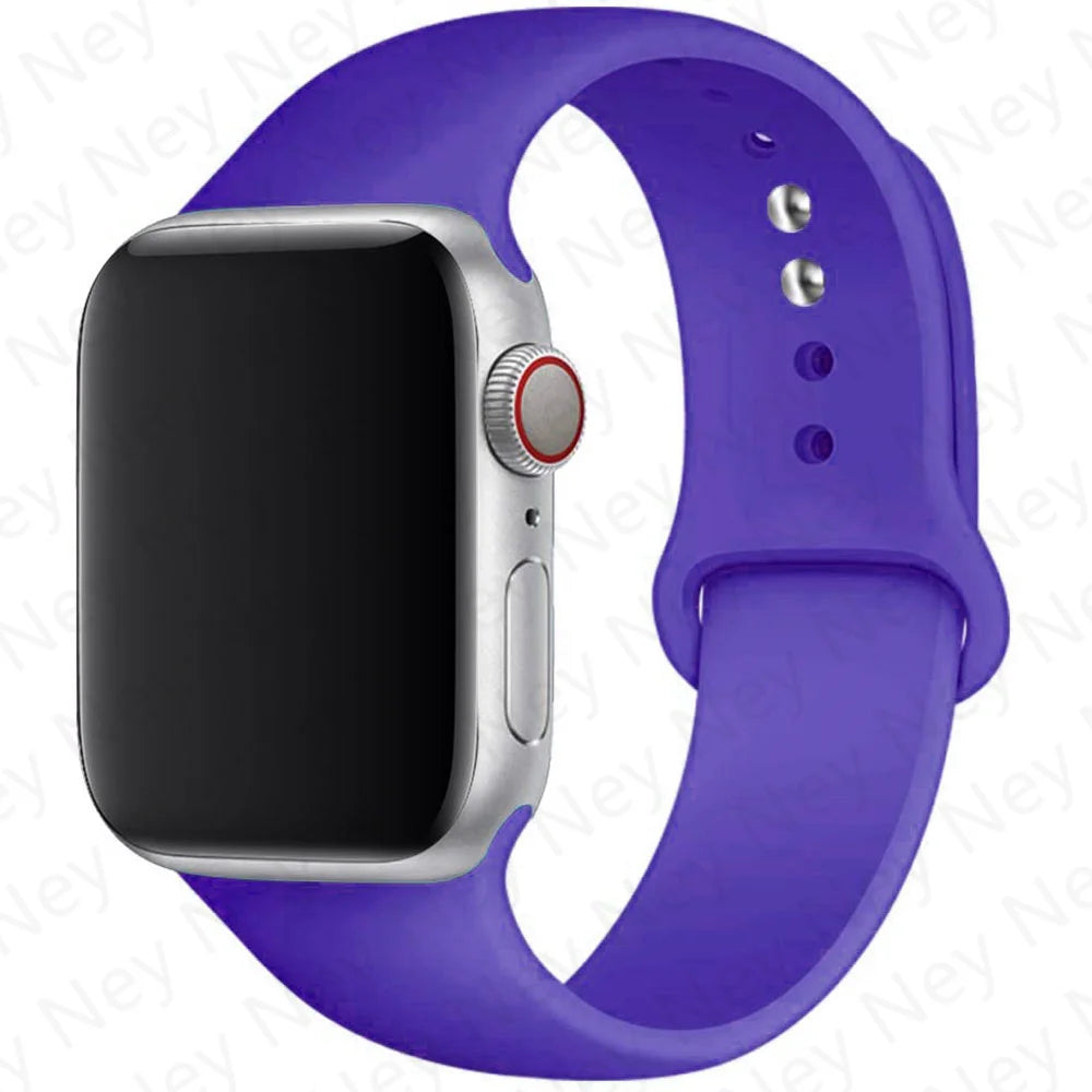 Silicone band For Apple Watch Ultra 2 49mm 44mm 45mm 40mm 49mm 41mm 38mm 42mm sport band Apple Watch Series 8 7 6 5 4 3 SE band