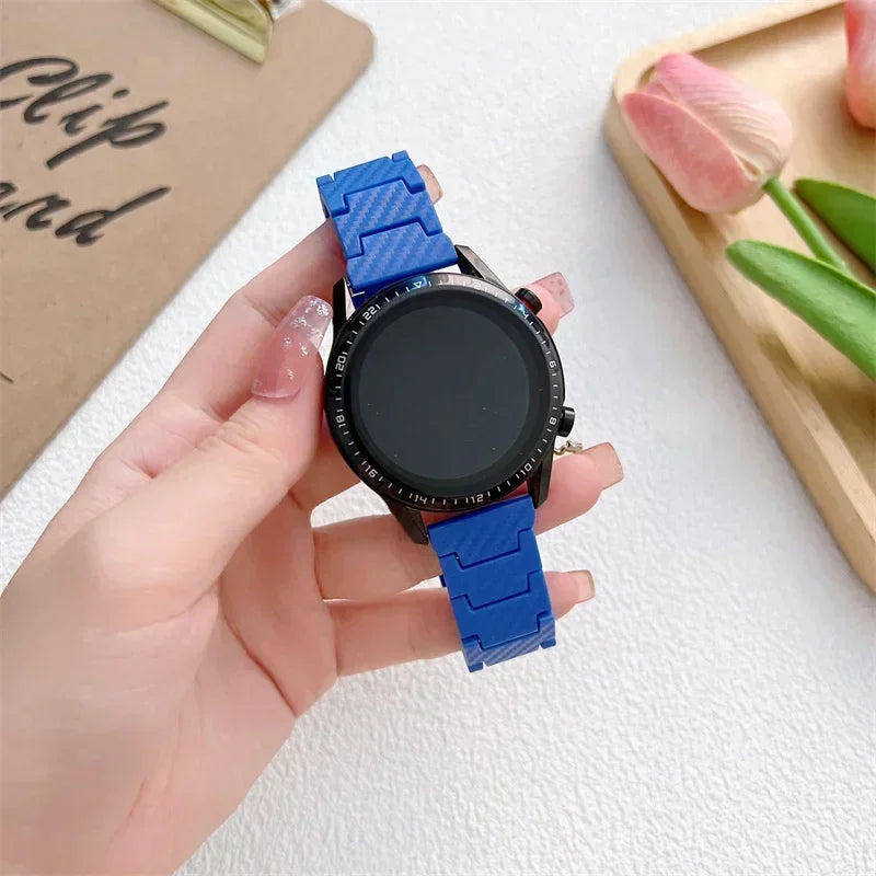 Carbon fiber strap For Samsung Galaxy 7/6/6 classic/5/pro/4/Active band 20mm 22mm bracelet Huawei watch GT 4-3-Pro-2e watchbands