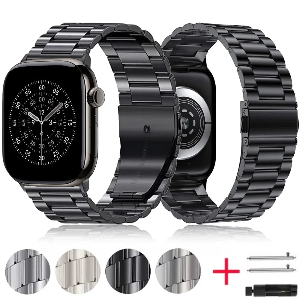 Metal band for Apple Watch Ultra 3 2 1 49mm 11 10 42mm 46mm Stainless Steel Wristband for Apple Watch 9 8 7 6 5 SE 45mm 41mm 44mm 40mm