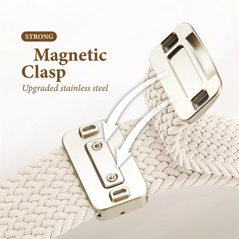 Braided Solo band For Apple Watch band 46mm 45mm 49mm 44mm 42mm 41mm 40mm Nylon Elastic band Apple Watch Series 10 9 7 SE 6 8 5 4