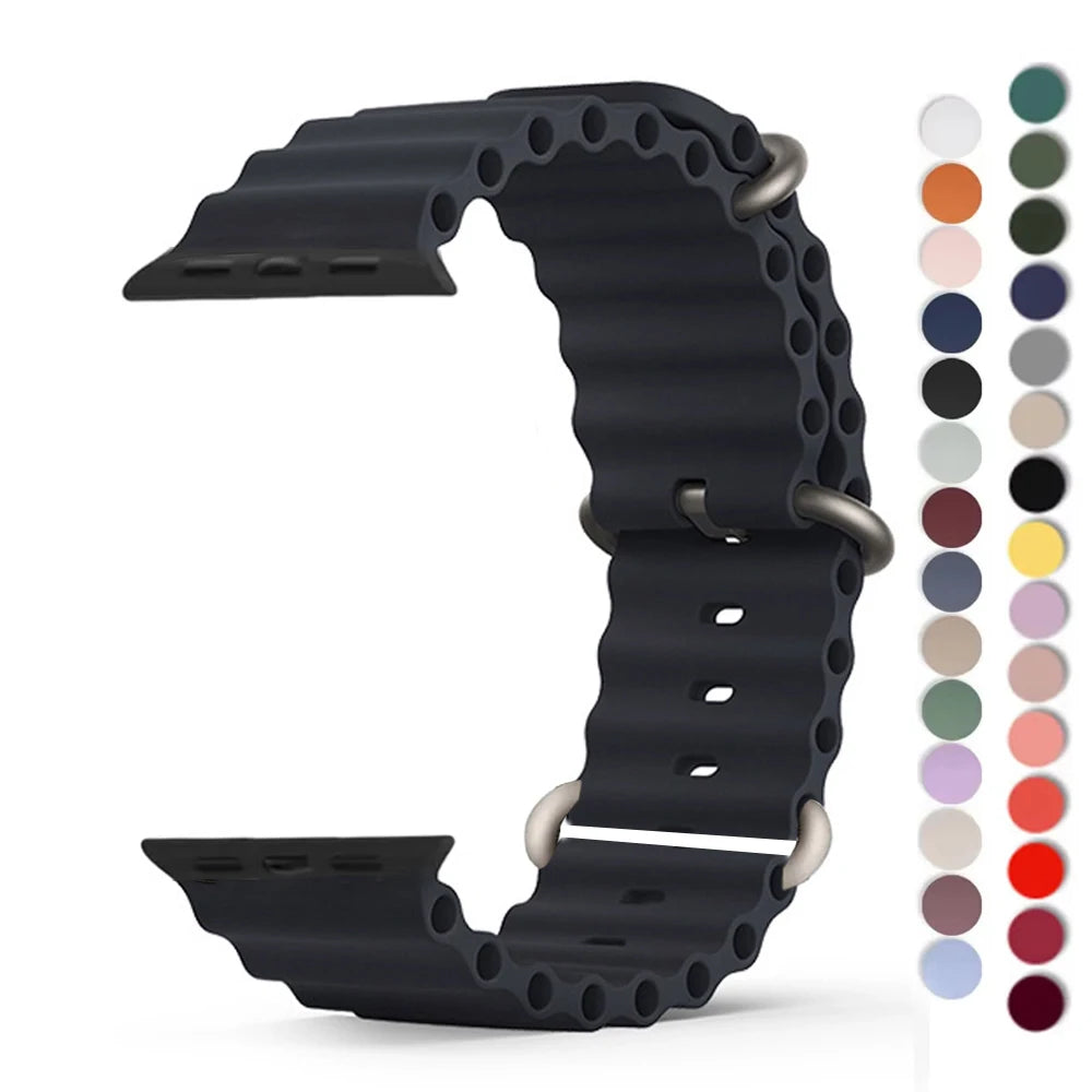 Ocean band for Apple Watch Ultra 3 2 49mm 46mm 45mm 44mm 42mm 40mm 41mm band correa Apple Watch Series 11 10 9 7 8 5 6 SE Sport band