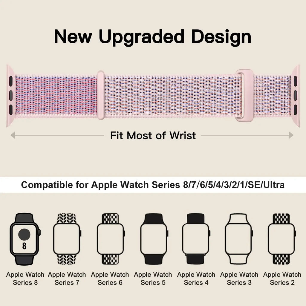 Nylon Loop band for Apple Watch band 40mm 44mm 45mm 42mm 41mm 38mm Smart Belt band for Apple Watch Ultra 49mm 8 7 6 SE 5 4 3