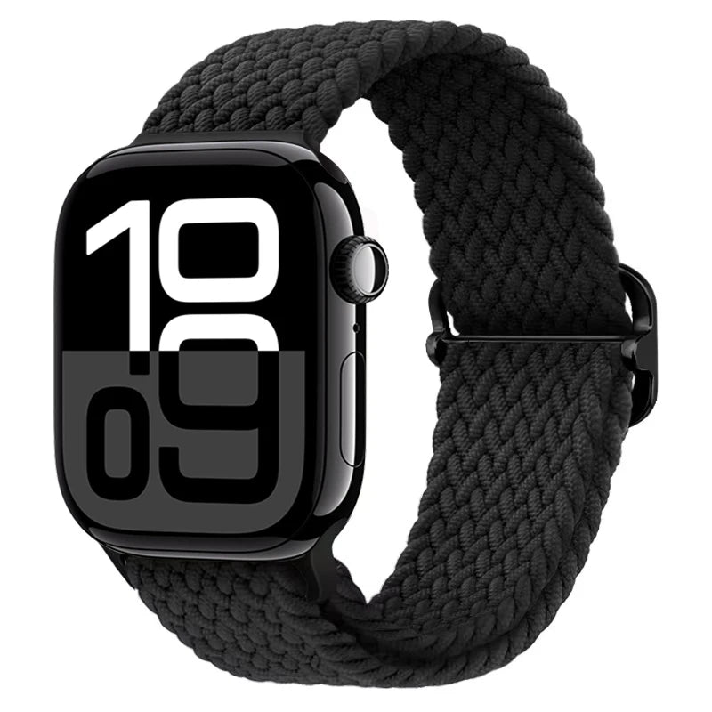 Braided Nylon band For Apple Watch Ultra 49mm 46mm 45mm 44mm 42mm 41mm 40mm Elastic band Apple Watch 11 10 9 8 7 SE 4 5 6 Belt