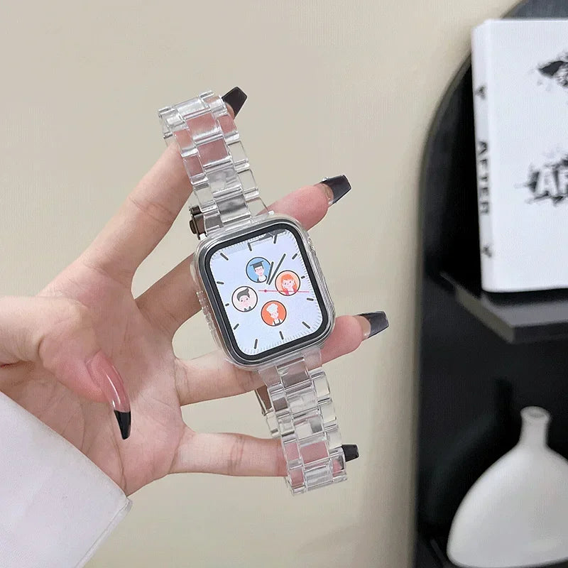 Watch band+Case+glass For Apple Watch band 44mm 40mm 38mm 42mm Candy band Apple Watch Ultra 2 49mm serie 9 8 7 6 5 4 3 SE 41mm 45mm