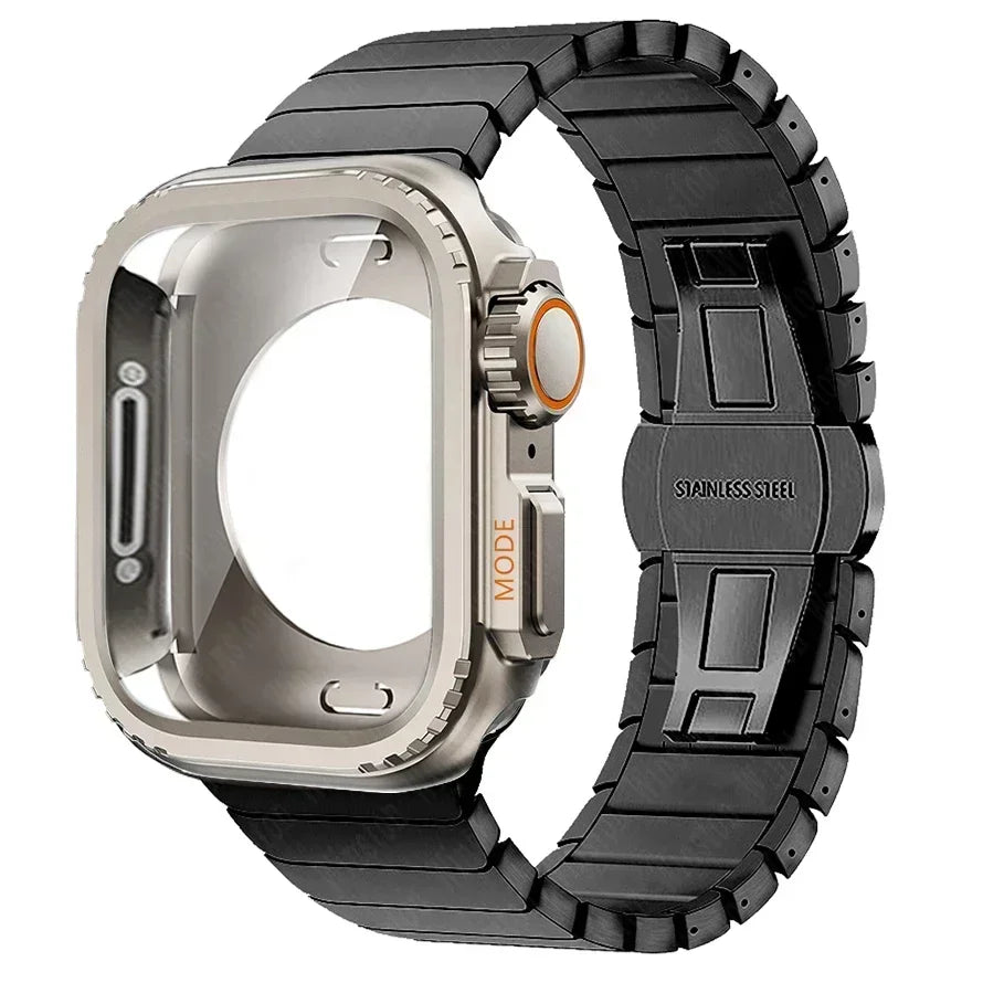 Case+band for Apple Watch band 10 42mm 46mm Ultra 2 49mm 9 8 7 6 SE 5 Steel metal Protective Shell Upgrade Apple Watch 49mm 45mm 44mm