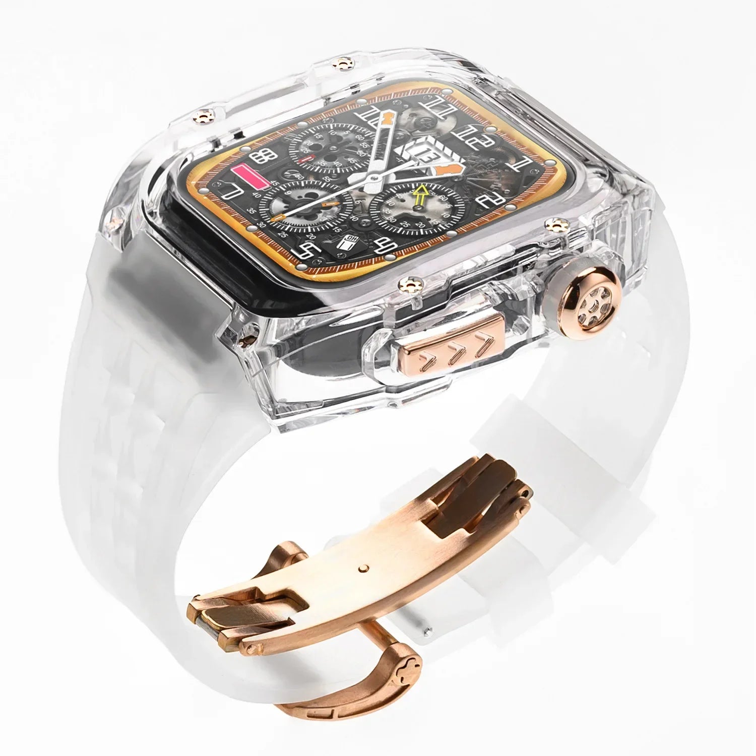Transparent Case+band For Apple Watch Ultra 49mm band Full Cover band Modification Kit For Apple Watch SE 9 8 7 6 5 4 45mm 44mm