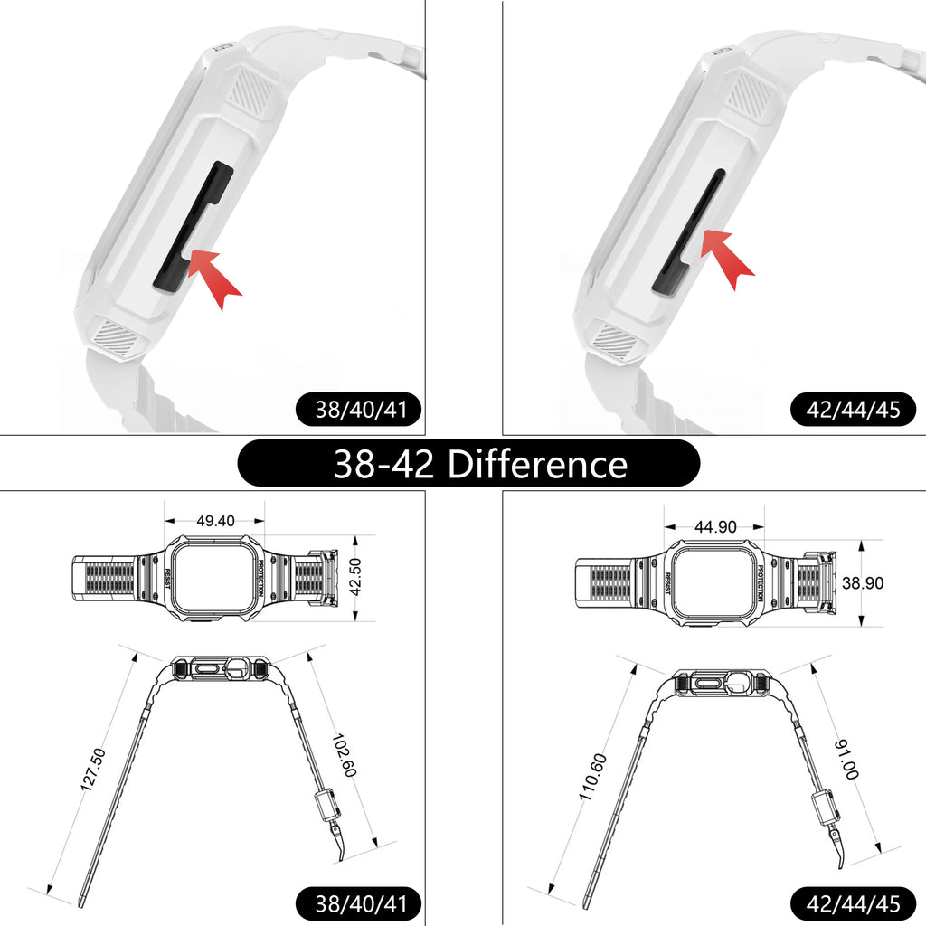 For Apple Watch 45mm 44mm 42mm 41mm 40mm Apple Watch Series 9 8 7 6 5 SE 4 3 2 1 band , Sport Protective Replacement Wristband