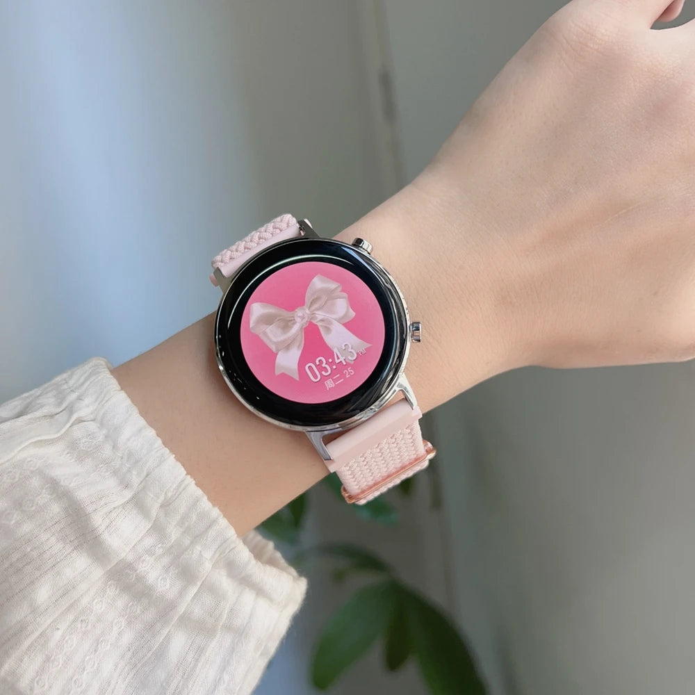 Band For Samsung Galaxy Watch 7 FE 5 Pro 4 6 classic 44mm 40mm Nylon Braided sport bracelet correa Galaxy Watch 7 Strap