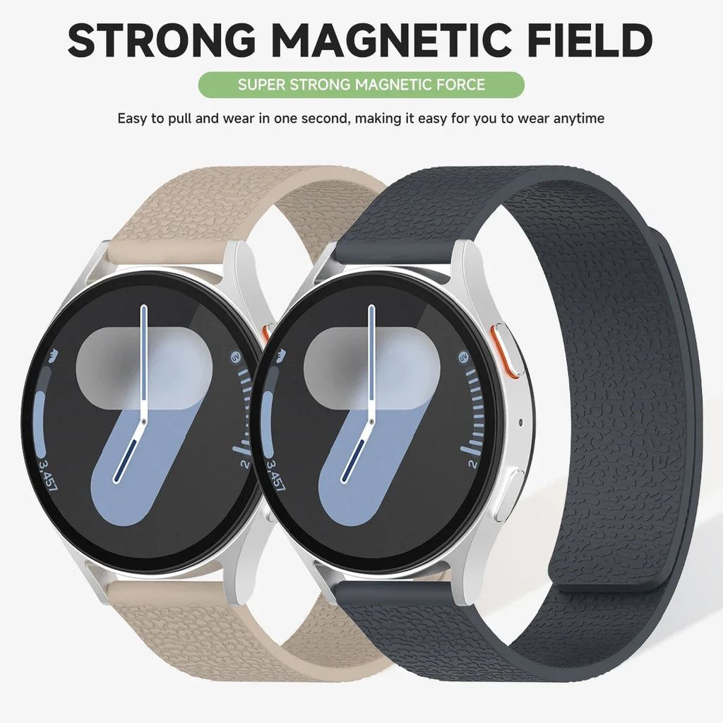 18mm 20mm 22mm Silicone Magnetic Loop Strap For Samsung Galaxy Watch 7/6/5/4 Active 2 Amazfit Bracelet HUAWEI Watch GT 2e 3 Band