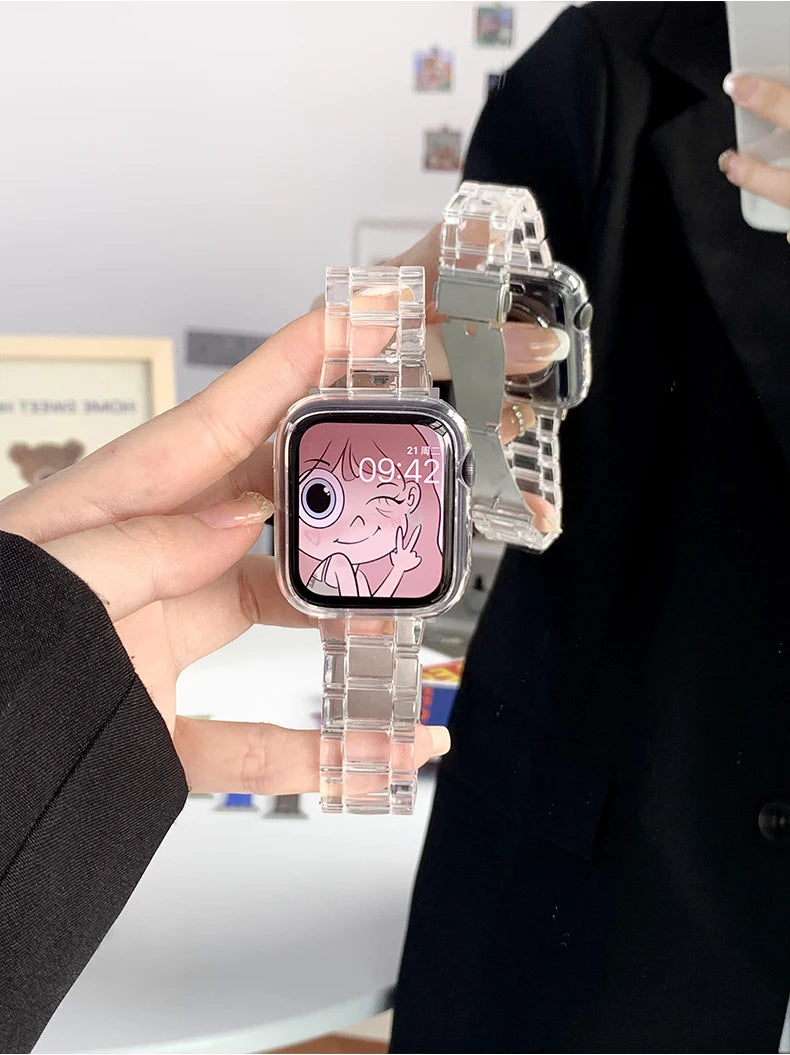 Transparent Link Bracelet For Samsung Galaxy Fit 3 Glacier Strap For Samsung Fit 3 Smart Watch Correa Accessories