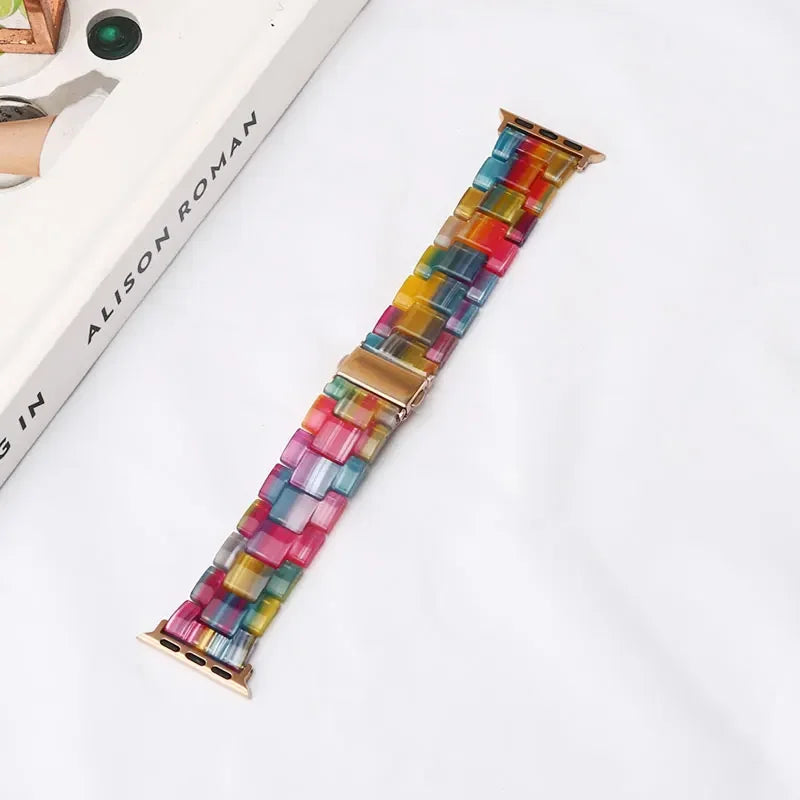 Resin band for Apple Watch band 44mm 40mm 45mm 49mm 38mm 42mm 41mm Fashion Wrist band for Apple Watch Series 8 7 6 5 4 3 2 1 Ultra 2