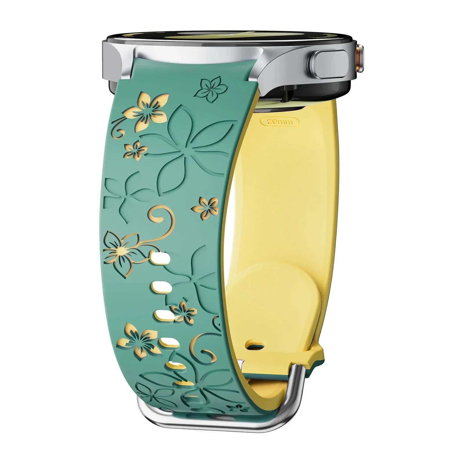 No Gaps Band for Samsung Galaxy Watch 7/5 Pro/4 6 Classic 40 44mm Engraved Silicone Sport Bracelet correa Galaxy Watch 7 Straps