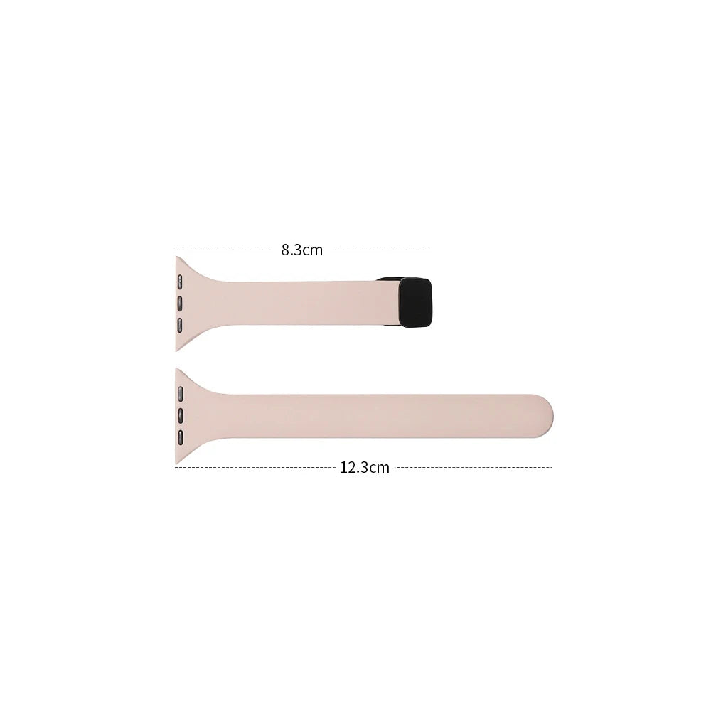 Women Slim Silicone band Magnetic Buckle band For Apple Watch Ultra 2 49mm 45mm 41mm 44mm 42mm 40mm 38mm 9 8 7 SE 6 5 4