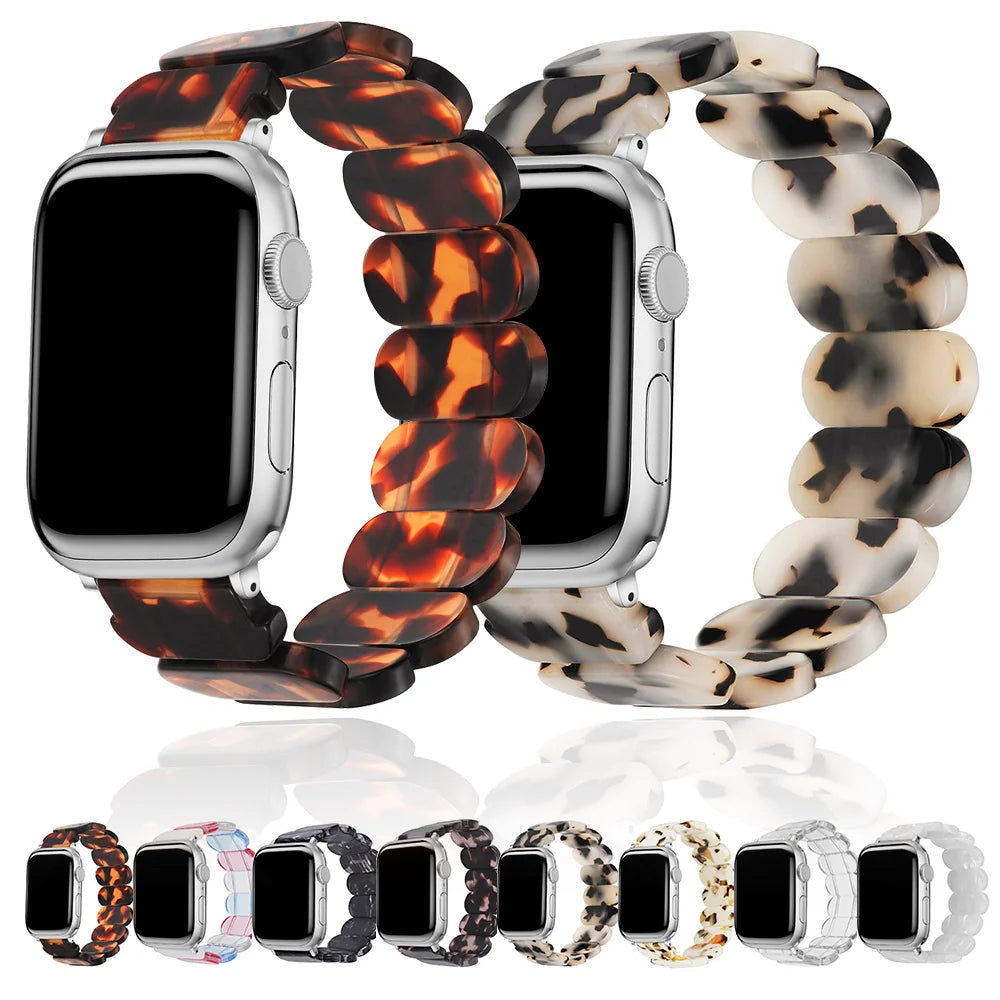 Resin band for Apple Watch band 38mm 40mm 41mm 42mm 44mm 45mm 49mm Resin elastic force band correa Apple Watch Series 9 8 7 SE 6 5