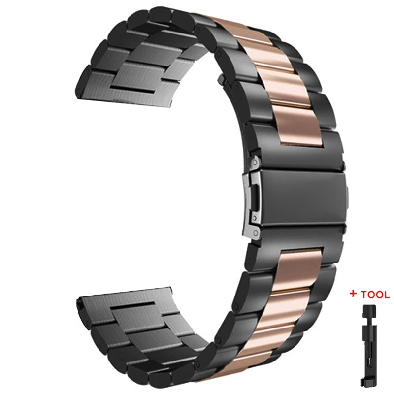 22mm 20mm Strap for Samsung Galaxy 7 6 5 4 40/44mm 6Classic Gear S3 Active2 Stainless Steel Bracelet for Huawei GT3 4Pro Amazfit