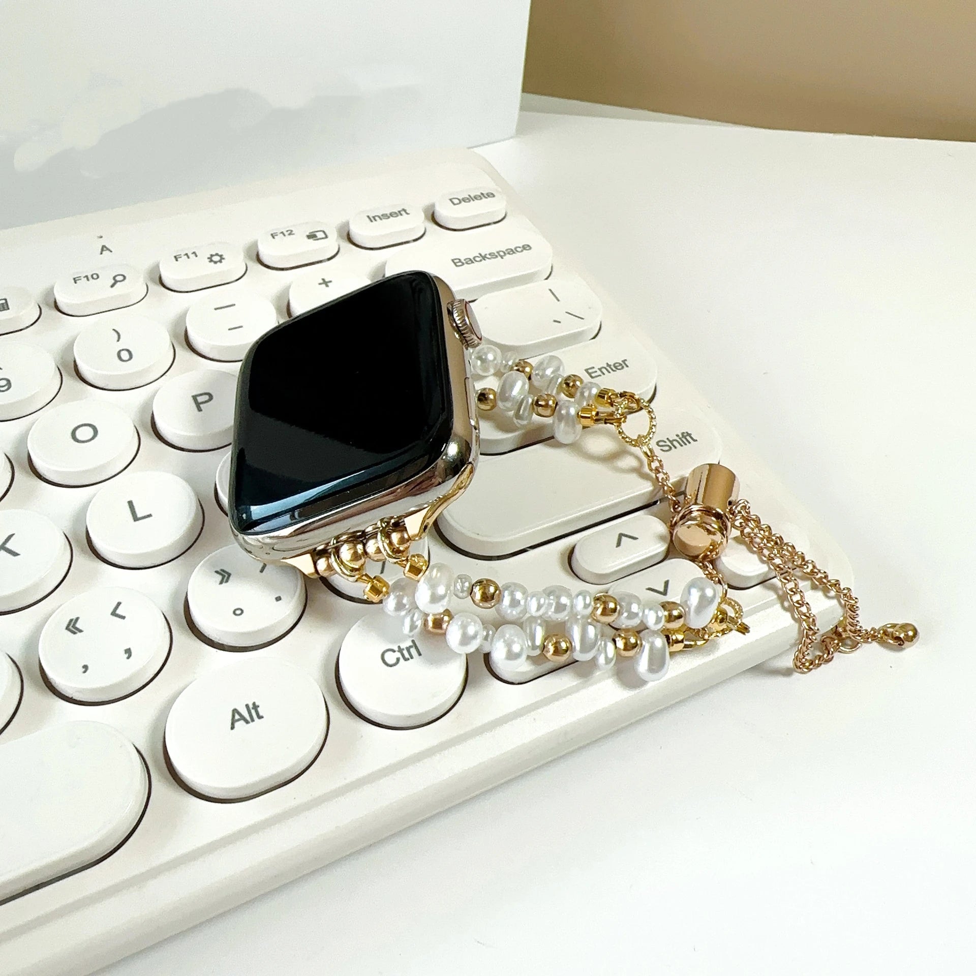 Elegant Beads Link band For Apple Watch band For Women 38mm 40mm 41mm 42mm 44mm 45mm 46mm 49mm