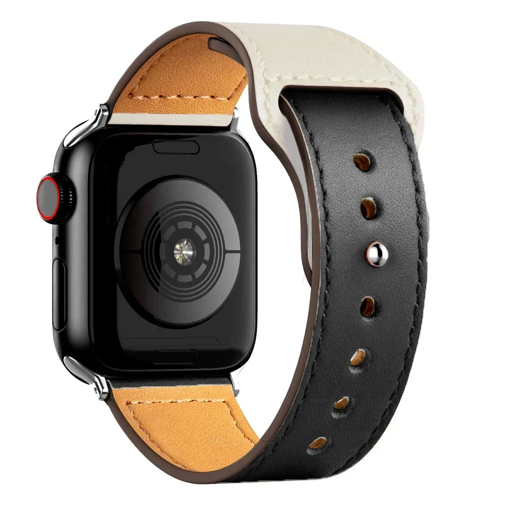 Leather band For Apple Watch Ultra 2 49mm 41mm 45mm 44mm 40mm 46mm 42mm Wrist band for Apple Watch Series 9 8 7 3 4 5 6 10