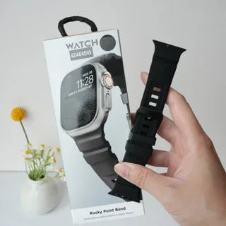 Luxury Silicone band for Apple Watch 46mm Series 10 Ultra 2 49mm 45mm Breathable Sport band for 44mm 42mm Series 9 8 7 6 5 4 3 2 1 SE