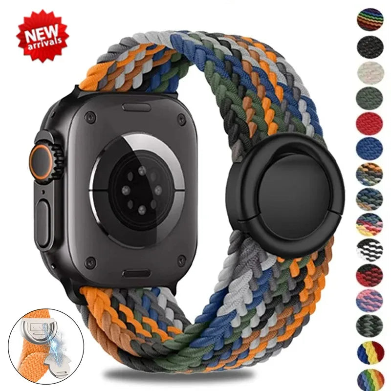 Braided band For Apple Watch band 44mm 40mm 45mm 49mm 41mm 38mm buckle band Apple Watch Series SE 10 9 8 7 6 Ultra 2 Magnetic Band