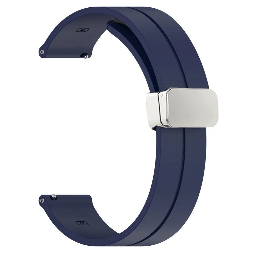 20mm 22mm Strap For Samsung Galaxy watch 4/5 pro/classic/gear s3/active 2 Sport Silicone Magnetic Buckle Huawei GT 2 2e 3 band