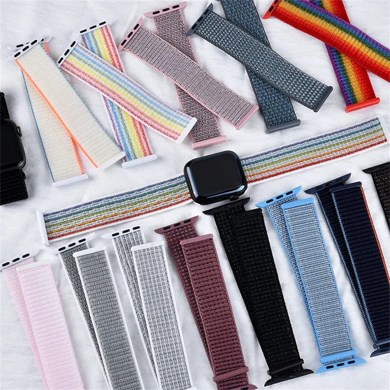 Nylon band For Apple Watch band S10 46mm 42mm 45mm 41mm 44mm 40mm 49mm Braided band Breathable Apple Watch Ultra 10 9 8 7 6 5 4