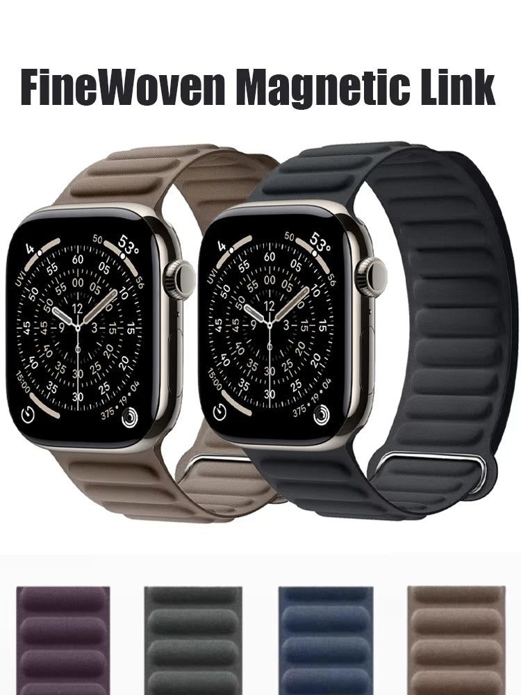 FineWoven band for Apple Watch 11 band 46mm 42mm 49mm 40mm 45mm 41mm 44mm Magnetic Link band Apple Watch Series 10 9 8 6 7 SE Ultra 3