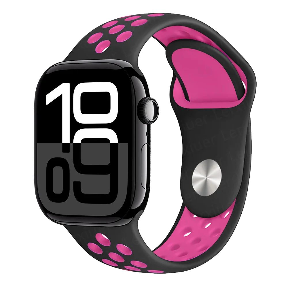 Official band For Apple Watch band Ultra 2 40mm 44mm 46mm 49mm 41mm 42mm 45mm Silicone band correa Apple Watch 11 10 9 8 7 6 SE3 band