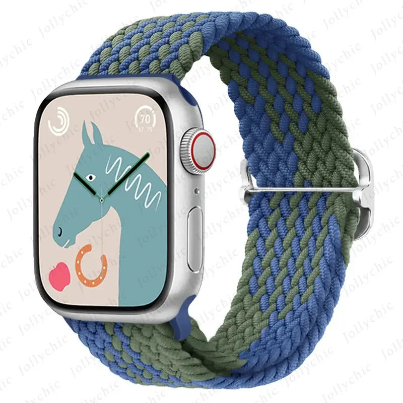 Braided Solo Loop band For Apple Watch Ultra 2 band 49mm 44mm 40mm 45mm 41mm 42mm 38mm band Apple Watch Series 9 8 7 6 SE 3