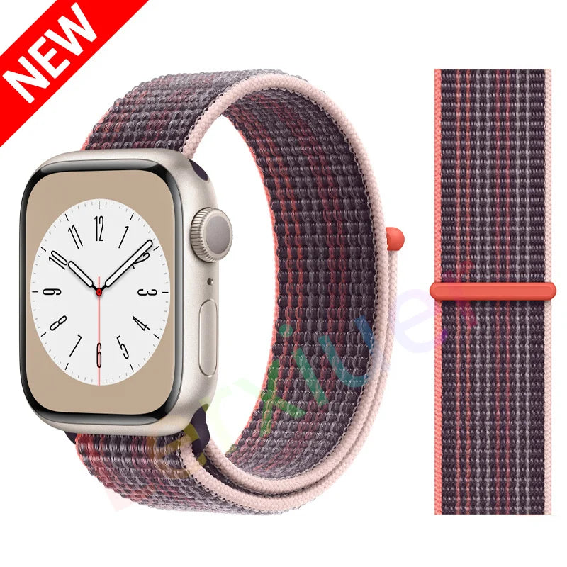 Nylon Loop band for Apple Watch band 46mm 44mm 40mm 42mm 45mm 41mm 49mm 44mm band Apple Watch Series Ultra 2 11 10 9 SE 7 6 5 4