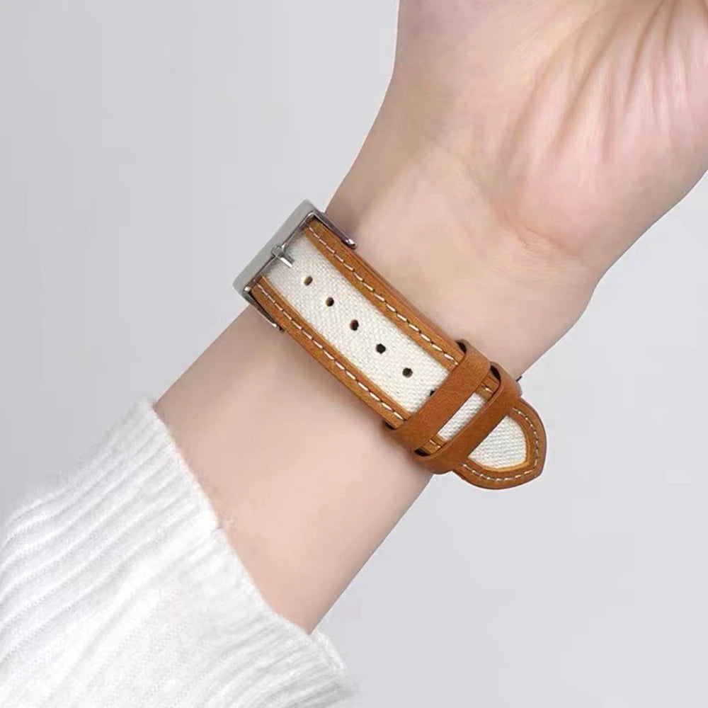 Leather Loop For Apple Watch band for women Series Ultra 11 10 9 8 7 6 5 4 3 2 1 38mm 40mm 41mm 42mm 44mm 45mm 46mm 49mm band