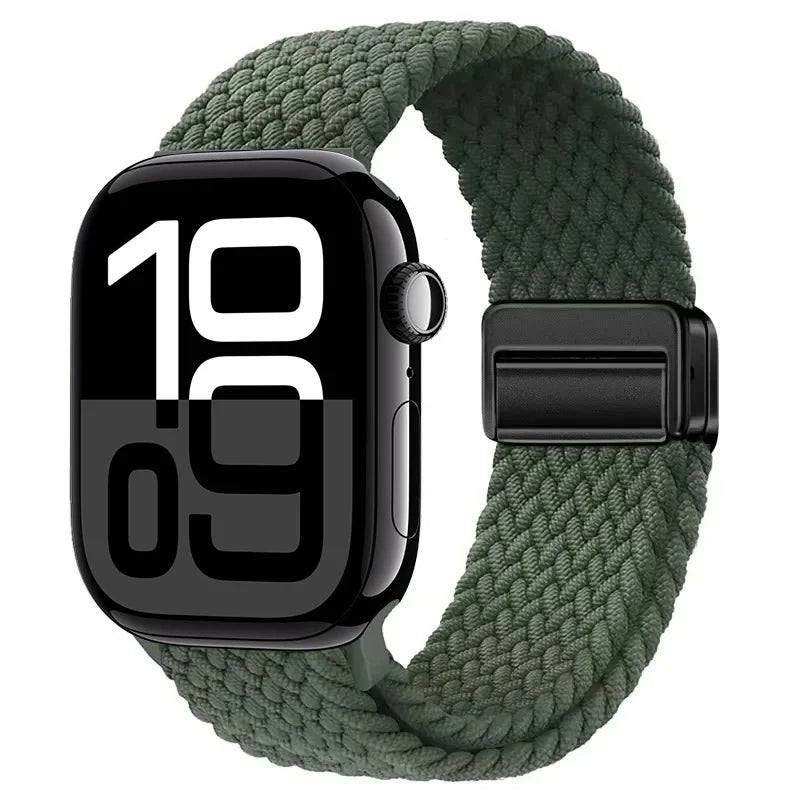 Nylon Braided Loop band for Apple Watch Ultra 3 2 49mm 11 10 42mm 46mm 9 8 7 45mm 41mm Magnetic band Apple Watch 6 5 SE 44mm 40mm band
