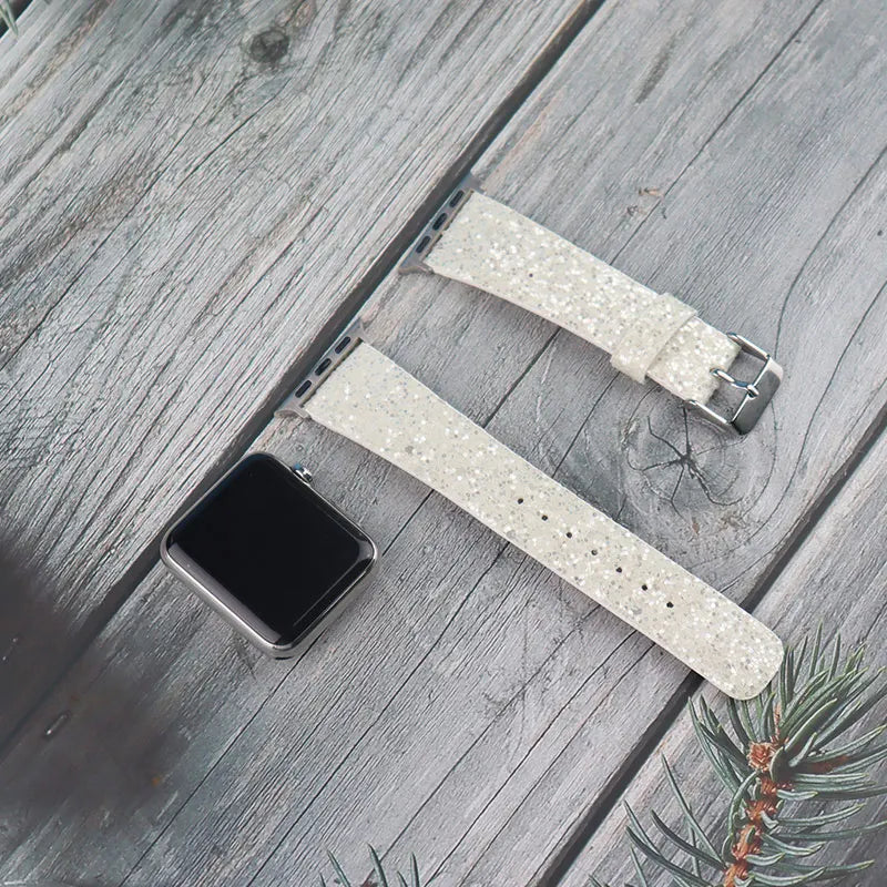 Leather band for Apple Watch band Ultra 49mm 38mm 40mm Women 42mm 44mm 41mm 45mm Glitter band i Watch Series 7 8 6 5 4 3 2