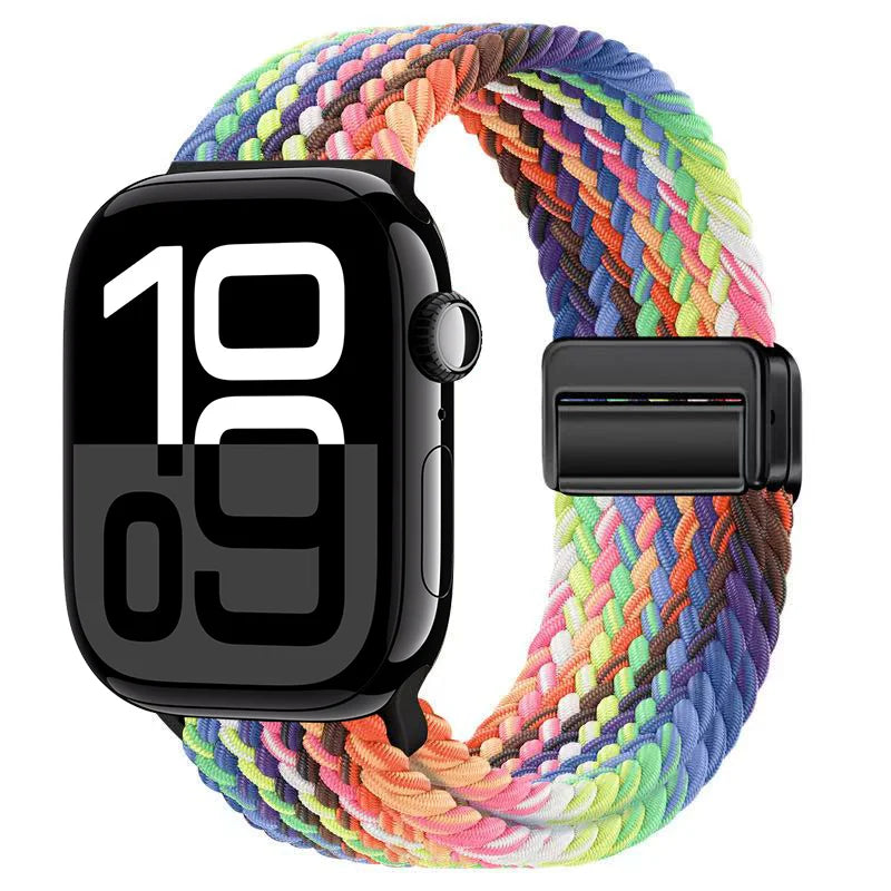 Nylon Braided Loop band for Apple Watch Ultra 3 2 49mm 11 10 42mm 46mm 9 8 7 45mm 41mm Magnetic band Apple Watch 6 5 SE 44mm 40mm band