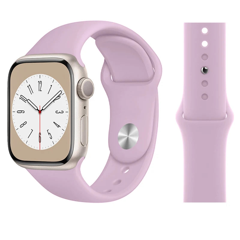 Silicone band For Apple Watch band 45mm 46mm 44mm 41mm 40mm 42mm Sport Correa band Apple Watch Series 11 10 SE 9 8 7 6 5 Ultra 3