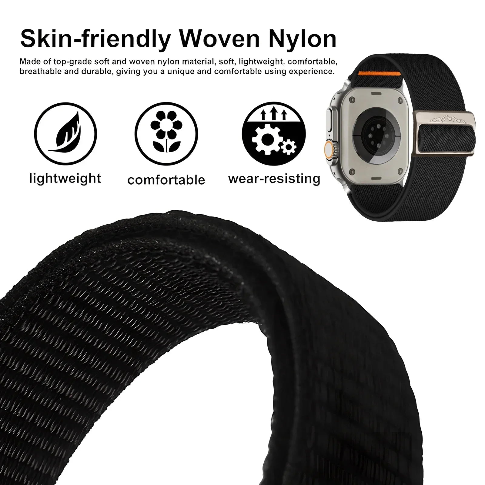 Nylon Elastic band for Apple Watch band Ultra 3 2 49mm 11 10 46mm 42mm 45mm 44mm 41mm band for Apple Watch 9 8 7 6 SE 5 4 Correa
