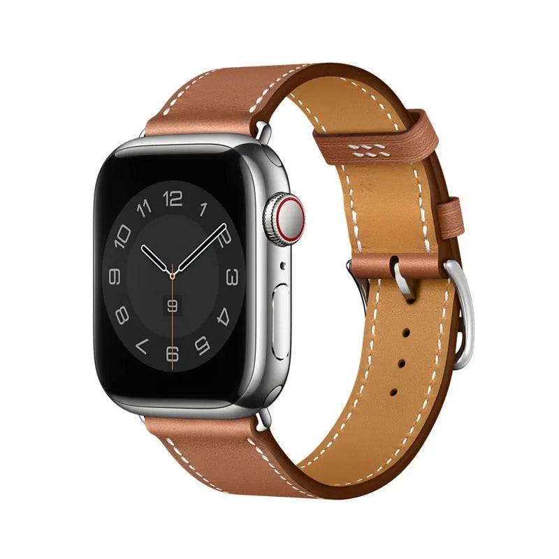 Leather band For Apple Watch Ultra 2 49mm 9 8 7 45mm 41mm High quality business wristband For Apple Watch 6 5 4 3 SE 44mm 40mm 42mm