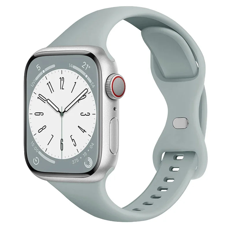 Slim Silicone band for Apple Watch band 44mm 40mm 41mm 45mm 38mm 42mm 49mm 46mm Apple Watch Series 10 9 8 7 SE 6 5 4 Woman band