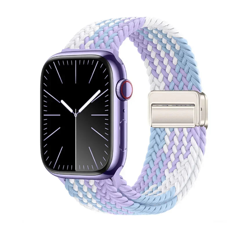 Magnetic band For Apple Watch band 44mm 40mm 45mm 46mm 49mm 41mm Nylon Braided band Apple Watch Series SE 5 4 7 6 8 9 10 Ultra 2
