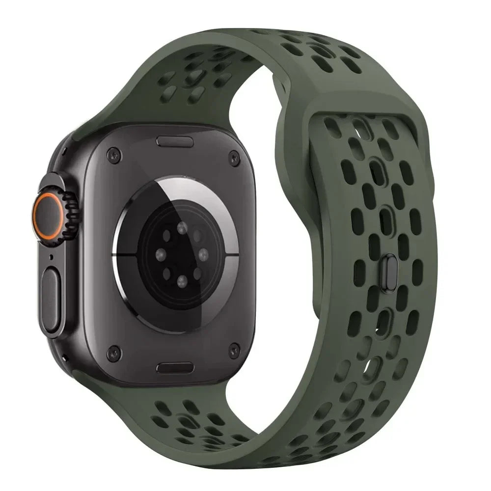 Sport Silicone band for Apple Watch Ultra 2 1 10 42mm 46mm 49mm Soft Breathable band Wristband Apple Watch Series 9 8 7 6 5 4 SE Band