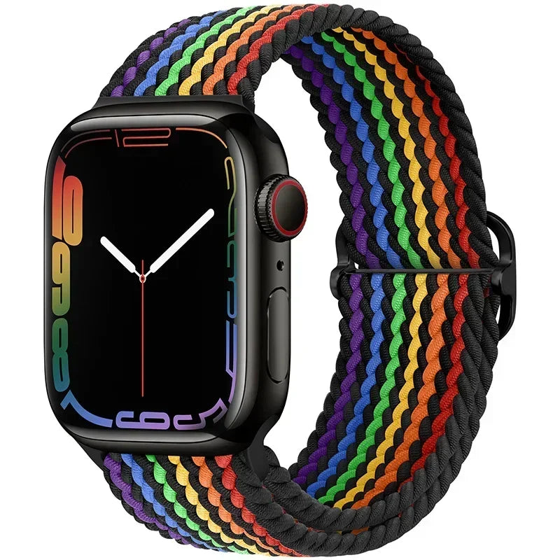 Braided Nylon band for Apple Watch band Ultra 2 49mm Series 10 46mm 42mm 44mm 40mm 41mm Adjustable band Apple Watch 9 8 7 6 SE 5 4