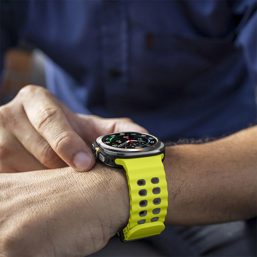 Marine Band For Samsung Galaxy Watch ultra 2025/7 ultra Accessories Two color Sport silicone Bracelet Galaxy Watch ultra Straps