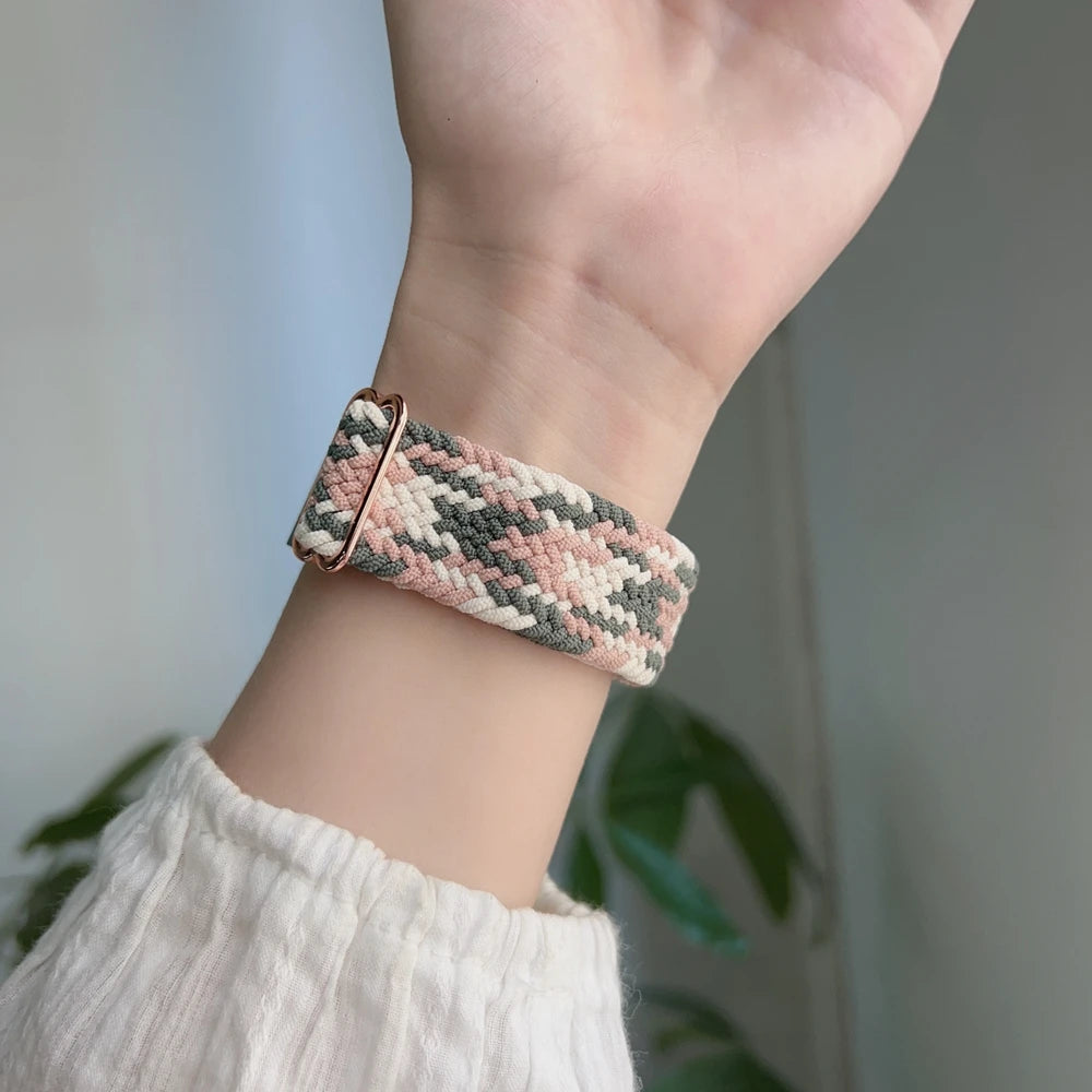 Band For Samsung Galaxy Watch 7 FE 5 Pro 4 6 classic 44mm 40mm Nylon Braided sport bracelet correa Galaxy Watch 7 Strap