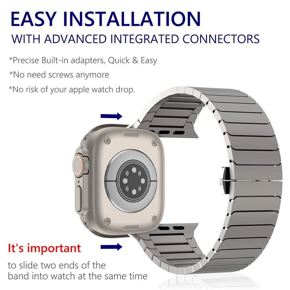 Titanium color band For Apple Watch Ultra 3 49mm 11 10 46mm 9 8 7 5 SE loop for Apple Watch 45mm 41mm 42mm 44mm stainless steel band