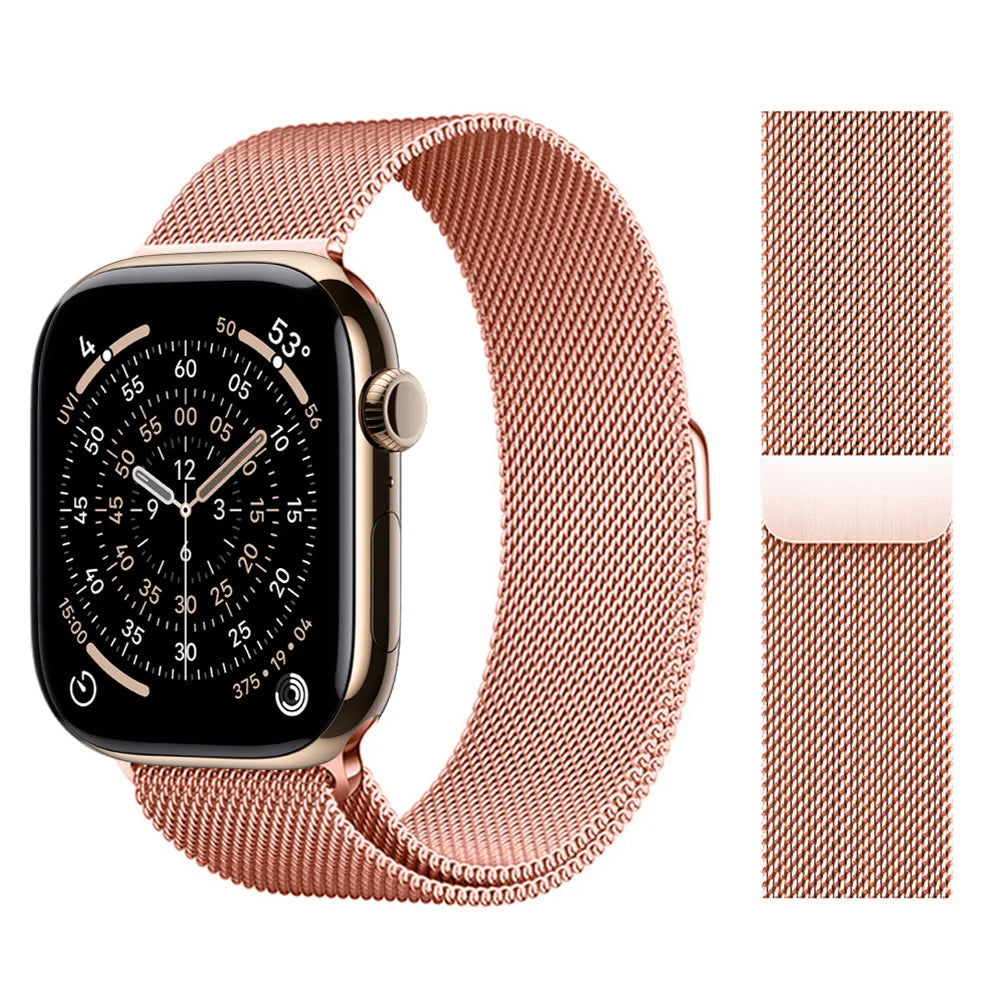 For Apple Watch band 11 10 9 8 SE 46mm 42mm 44mm 45mm Ultra 3 2 49mm 41mm Milanese Loop metal band correa Apple Watch bands